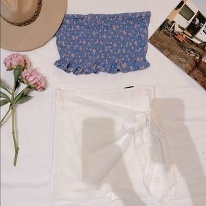 Wrap Mini Skirt White